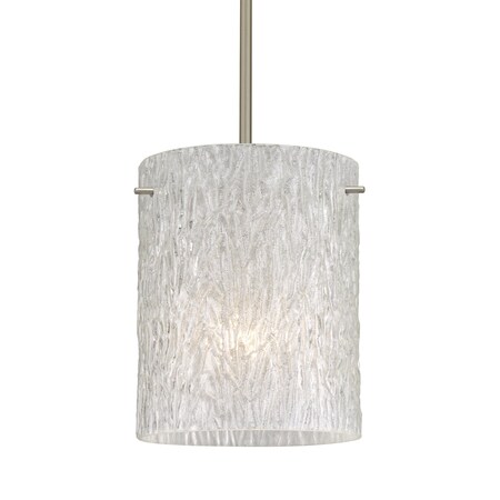 Besa Lighting Tamburo 8 Stem Pendant, Glitter Stone, Satin Nickel Finish, 1x11W LED 1TT-4006GL-LED-SN